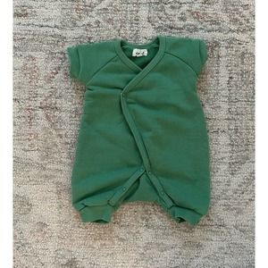 Oeuf Spring Green Sweatshirt Romper - 3 Mo